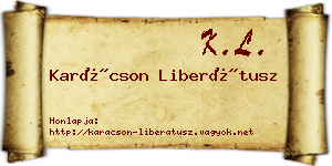 Karácson Liberátusz névjegykártya
